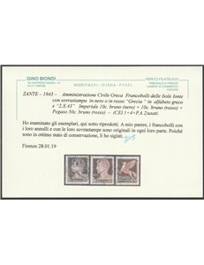 1943 - Zante Amm. Civile Greca l'emissione completa Cat. € 3440  (U)