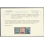 1921 - Levante Costantinopoli F.lli del Regno, Leoni e Michetti con sovr. del nuovo valore in piastre Cat. € 1100 (*)