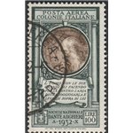1932 - Colonie Italiane Emissioni Generali Pro Società Dante Alighieri L. 100 con annullo originale Cat. € 250 (U)