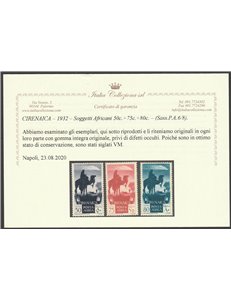 1930 - Colonie Italiane Cirenaica Soggetti africani, la serie. Cat. € 300  (**)