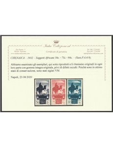 1932 - Colonie Italiane Cirenaica Soggetti Africani, la serie Catal. € 300 (**)