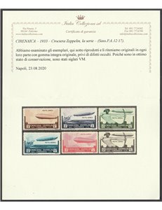1933 - Colonie Italiane Cirenaica Crociera Zeppelin Cat. € 325 (**)