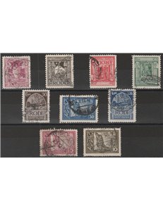 1929 - Colonie Italiane Egeo Pittorica, la serie Dent. 11 Cert.: Italia Colleziona. Cat. € 950 (U)