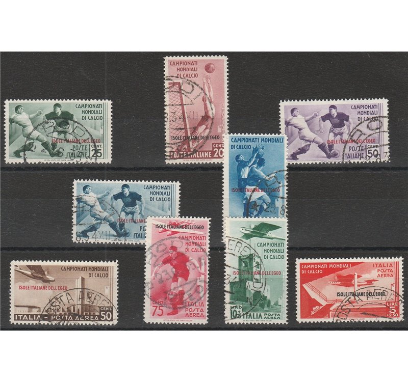 1934 - Colonie Italiane Egeo Calcio, la serie Catalogo € 2000 (U)