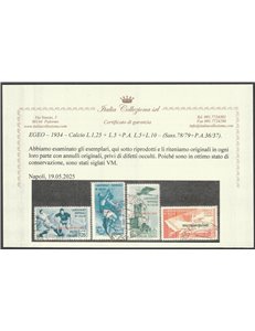 1934 - Colonie Italiane Egeo Calcio, la serie Catalogo € 2000 (U)