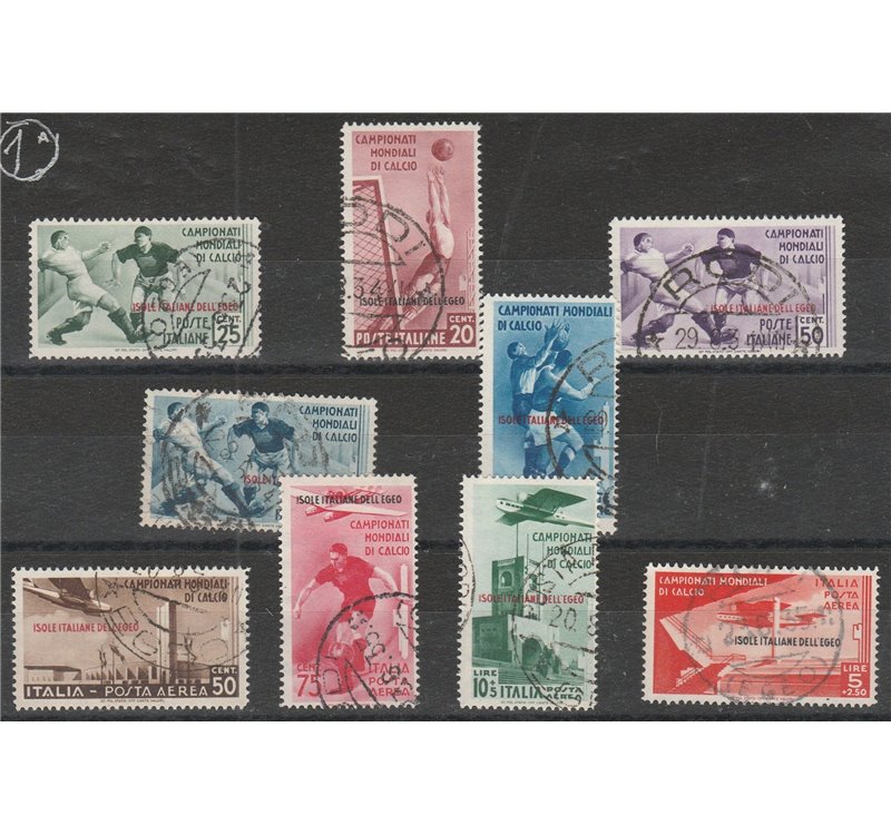 1934 - Colonie Italiane Egeo Calcio, la serie Catal. € 2000 (U)