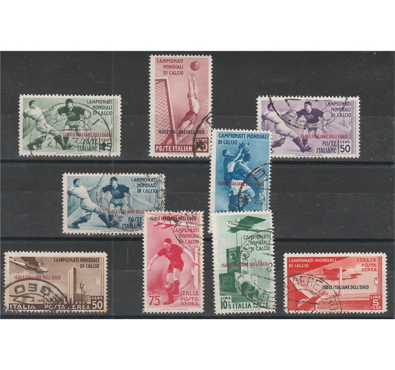 1934 - Colonie Italiane Egeo Calcio, la serie. Cat. € 2000 (U)