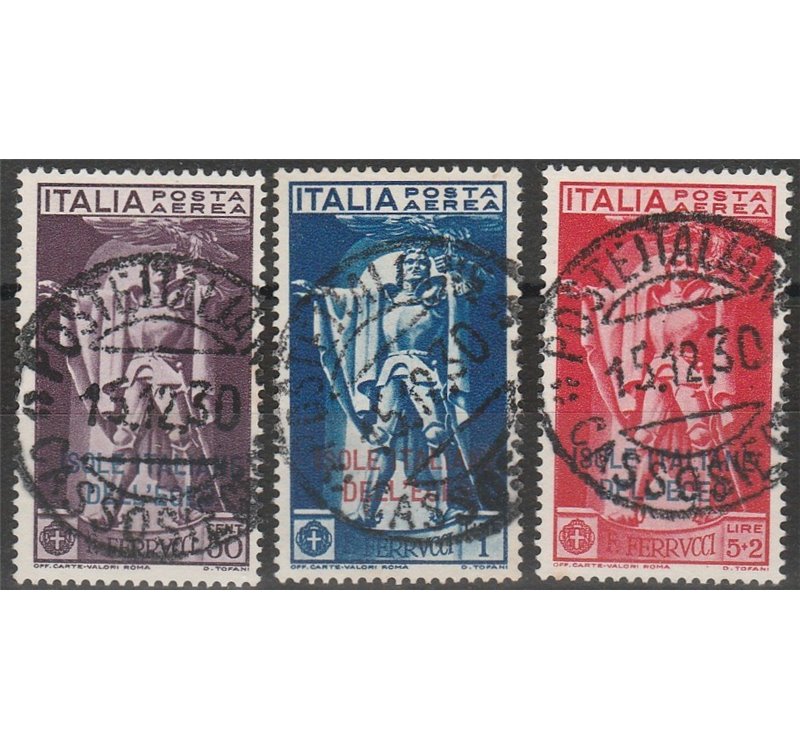 1930 - Colonie Italiane Egeo Ferrucci, la serie. Cat. €240 (U)