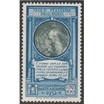 1932 - Colonie Italiane Egeo Pro Società Dante Alighieri L. 100 azzurro e oliva Cat. € 80 (**)
