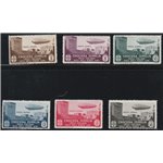 1933 - Colonie Italiane Egeo Crociera Zeppelin, la serie. Cert.: Italia Colleziona. Cat. € 3000 (**)