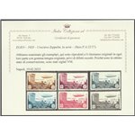 1933 - Colonie Italiane Egeo Crociera Zeppelin, la serie. Cert.: Italia Colleziona. Cat. € 3000 (**)