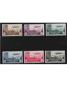 1933 - Colonie Italiane Egeo Crociera Zeppelin, la serie. Cat. € 3000 (**)