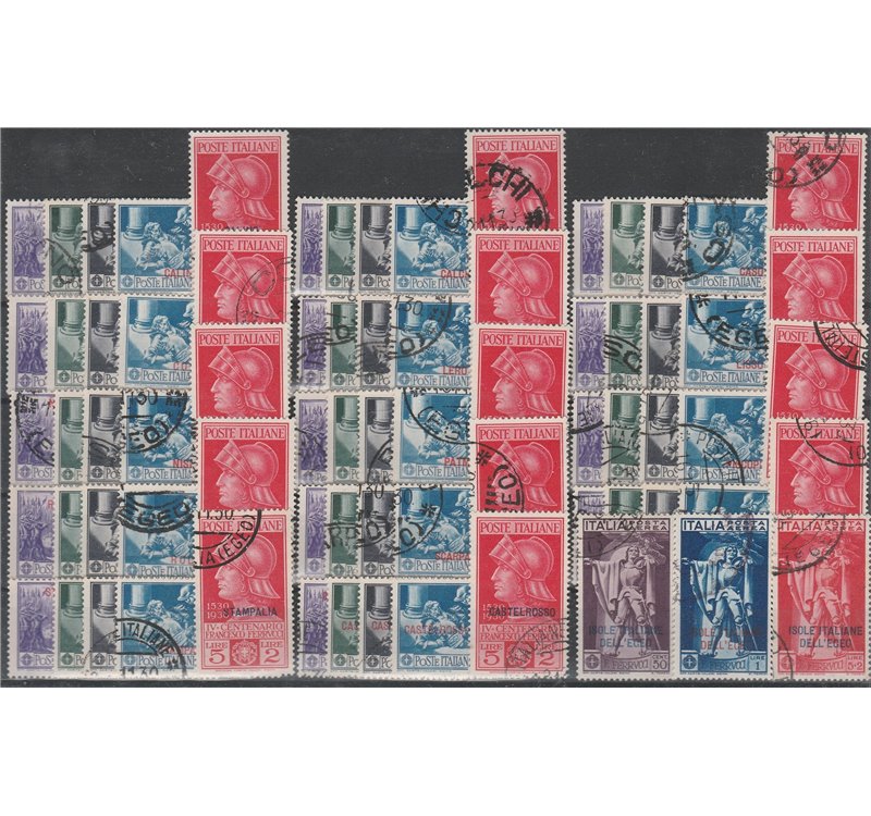 1930 - Colonie Italiane Egeo Ferrucci, Il giro delle 13 Isole + Posta Aerea e Castelrosso Cat. € 2045 (U)