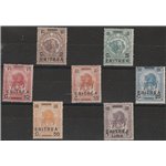 1922 - Colonie Italiane Eritrea Francobolli di Somalia del 1906-1907 con sovr. in nero " ERITREA " Cat. € 250 (**)