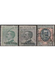 1925 - Colonie Italiane Eritrea Francobolli d'Italia del 1923-1925 con sovr. "Colonia Eritrea" Cat. € 240 (U)