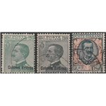 1925 - Colonie Italiane Eritrea Francobolli d'Italia del 1923-1925 con sovr. "Colonia Eritrea" Cat. € 240 (U)
