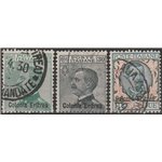 1925 - Colonie Italiane Eritrea Ordinari, la serie. Cat. € 240 (U)