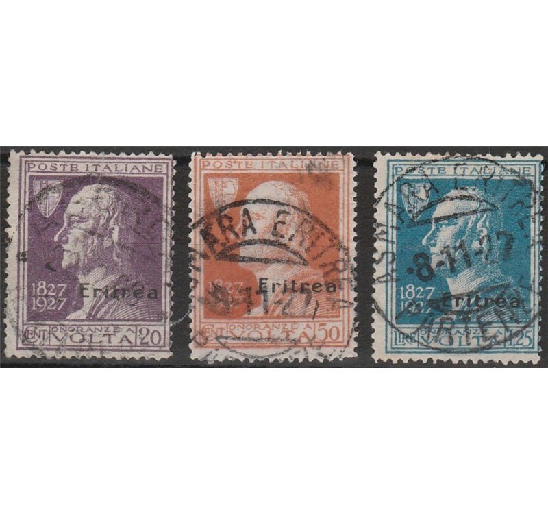 1927 - Colonie Italiane Eritrea Volta, la serie. Cat. €180 (U)