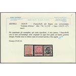 1928-1929 - Colonie Italiane Eritrea Francobolli del Regno con sovr. "Colonia Eritrea" Cert.: Biondi. Cat. € 2750 (**)