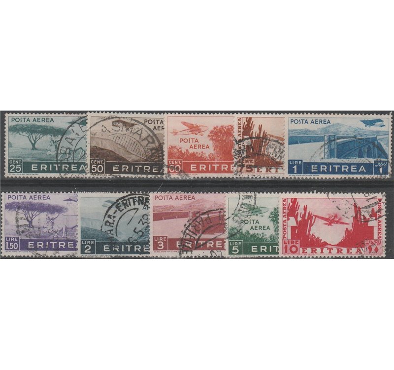 1936 - Colonie Italiane Eritrea Soggetti Africani, la serie. Cat. €120 (U)