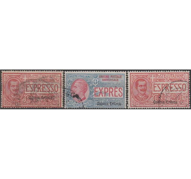 1907-1921 - Colonie Italiane Eritrea Ex d'Italia del 1903-1920 con sovr. "Colonia Eritrea" Cert.: Biondi. Cat. € 450 (U)