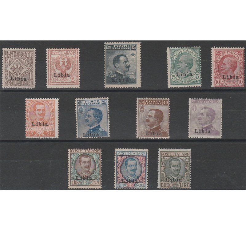 1912-1916 - Colonie Italiane Libia Francobolli del Regno con sovr. "Libia" Cat. € 4000 (**)