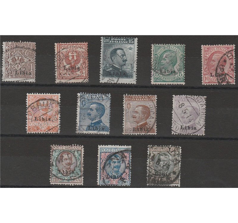 1912-1915 - Colonie Italiane Libia Floreale e Michetti con sovrastampa "Libia" la serie. Cat. € 1350 (U)