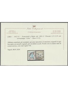 1912-1915 - Colonie Italiane Libia Floreale e Michetti con sovrastampa "Libia" la serie. Cat. € 1350 (U)