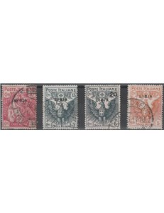 1915-1916 - Colonie Italiane Libia Croce Rossa, la serie con sovr. "Libia" Cat. € 160 (U)