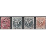 1915-1916 - Colonie Italiane Libia Croce Rossa, la serie con sovr. "Libia" Cat. € 160 (U)