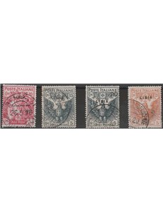 1915-1916 - Colonie Italiane Libia Croce Rossa, la serie con sovr. "Libia" Cat. € 160 (U)