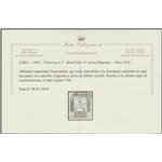 1940 - Colonie Italiane Libia Pittorica L.5 senza filigrana Cat. € 350 (U)