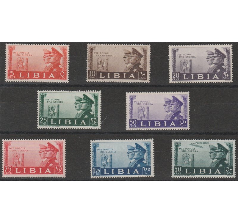 1941 - Colonie Italiane Libia Fratellanza Italo - Tedesca, la serie. Cat. € 167,5 (**)