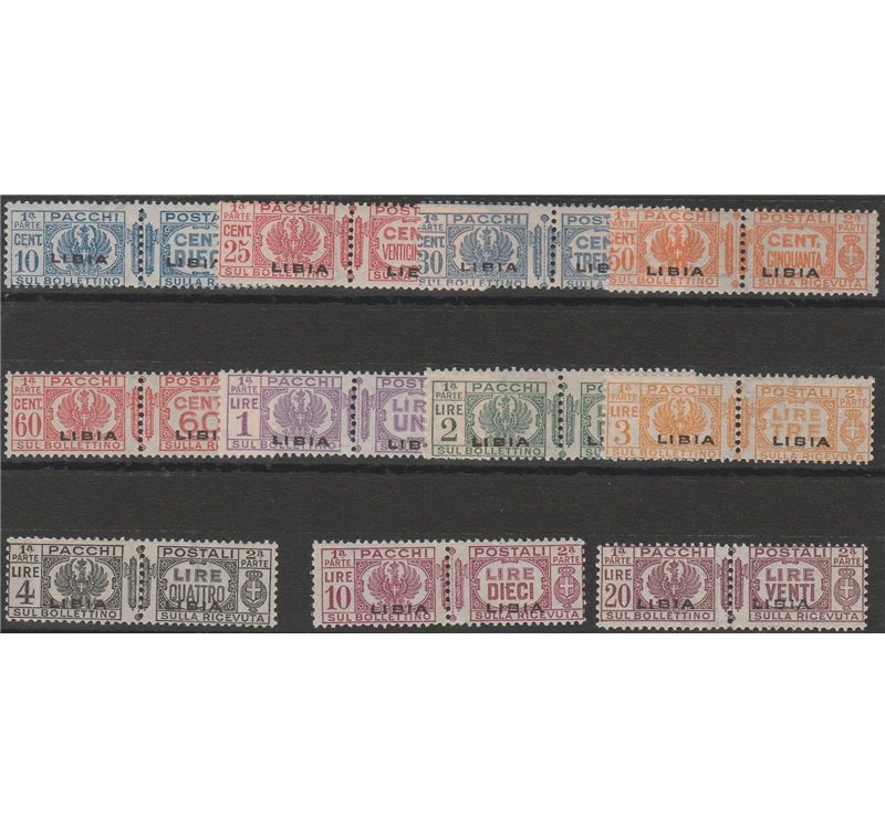 1927-1937 - Colonie Italiane Libia Pacchi del Regno con sovr. "LIBIA" Cat. € 3000 (**)
