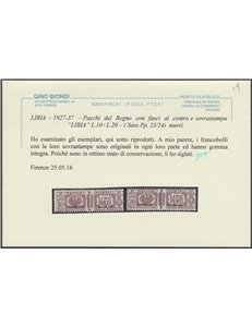 1927-1937 - Colonie Italiane Libia Pacchi del Regno con sovrast."LIBIA" Cat. € 3000 (**)