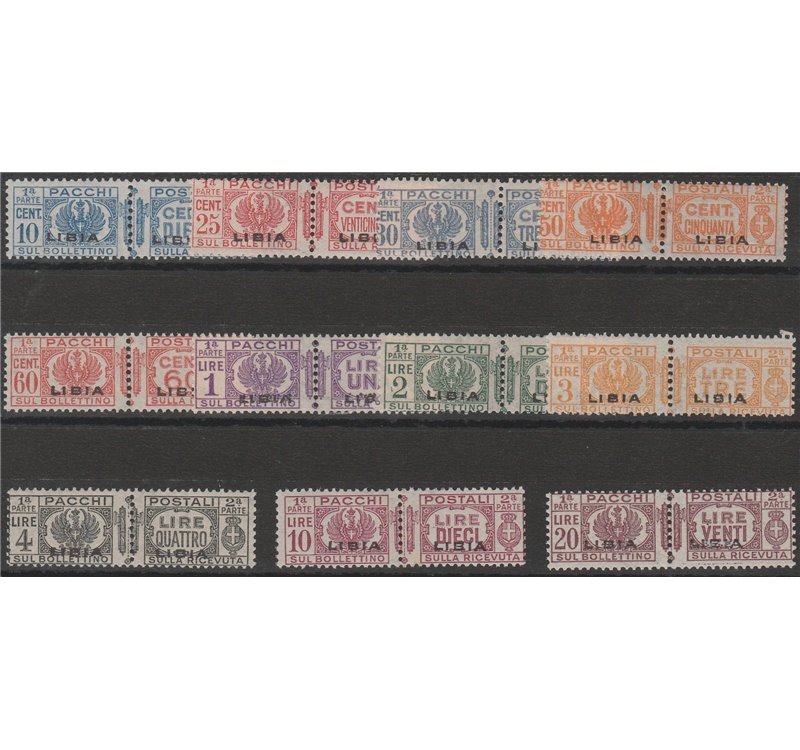 1927-1937 - Colonie Italiane Libia Pacchi del Regno con sovrastampa "LIBIA" Cat. € 3000 (**)