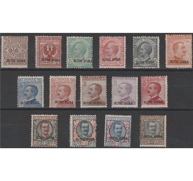 1925 - Colonie Italiane Oltre Giuba Francobolli del Regno con sovr. "OLTRE GIUBA" Cat. € 2000 (**)