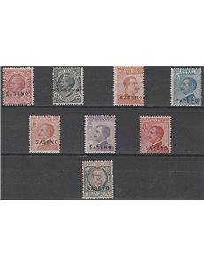1923 - Colonie Italiane Saseno Francobolli d'Italia del 1901-1922 con sovrastampa "SASENO" la serie. Cat. € 1750 (**)