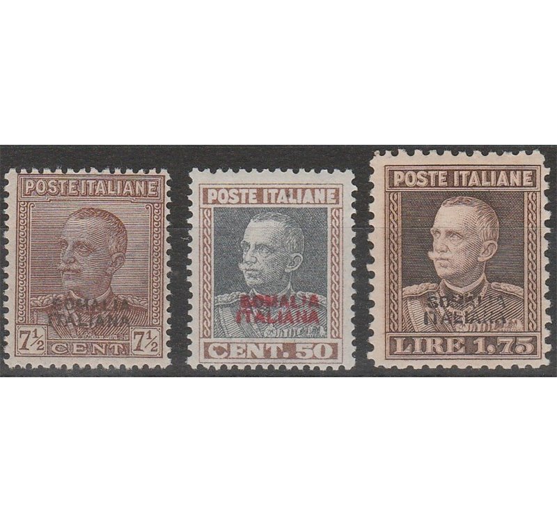 1928 - Colonie Italiane Somalia Francobolli d'Italia del 1927-1928 con sovr. "SOMALIA ITALIANA"  Cat. € 800 (**)