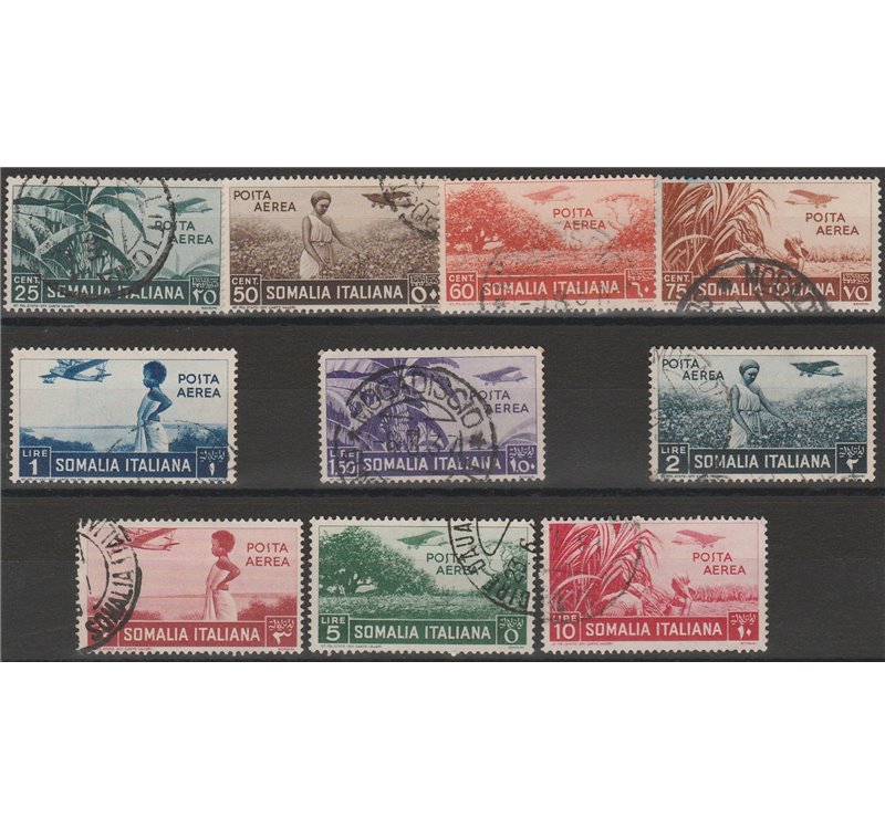 1936 - Colonie Italiane Somalia Soggetti Vari, la serie. Cat. €120 (U)