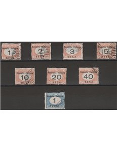 1923 - Colonie Italiane Somalia Segnatasse la serie con valori in Besa e Rupie Cat. € 300 (U)