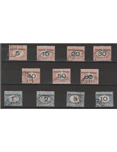 1926 - Colonie Italiane Somalia Segnatasse Tipi d'Italia con cifre nere modificate, la serie. Cat. € 700 (U)