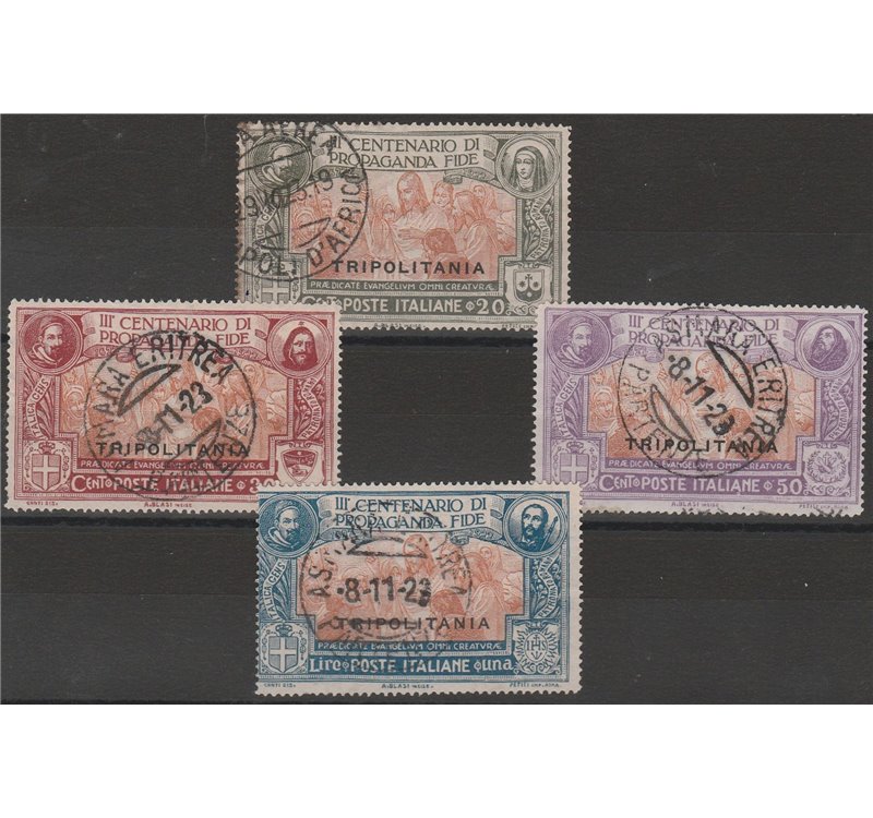 1923 - Colonie Italiane Tripolitania Propaganda Fide, la serie. Cat. € 400 (U)