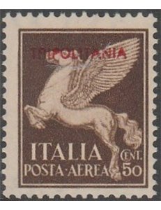 1930 - Colonie Italiane Tripolitania Pegaso 50 c. bruno con sovr. "TRIPOLITANIA" Cat. € 300 (**)