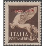 1930 - Colonie Italiane Tripolitania Pegaso 50 c. bruno con sovr. "TRIPOLITANIA" Cat. € 300 (**)