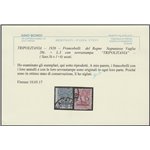 1924 - Colonie Italiane Tripolitania Segnatasse Vaglia d'Italia con sovr. "TRIPOLITANIA" Cat. € 1800 (U)