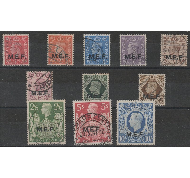 1943-1947 - Occupazioni Straniere delle Colonie M.E.F. la serie con sovrastampa "MEF" Cat. € 120 (U)