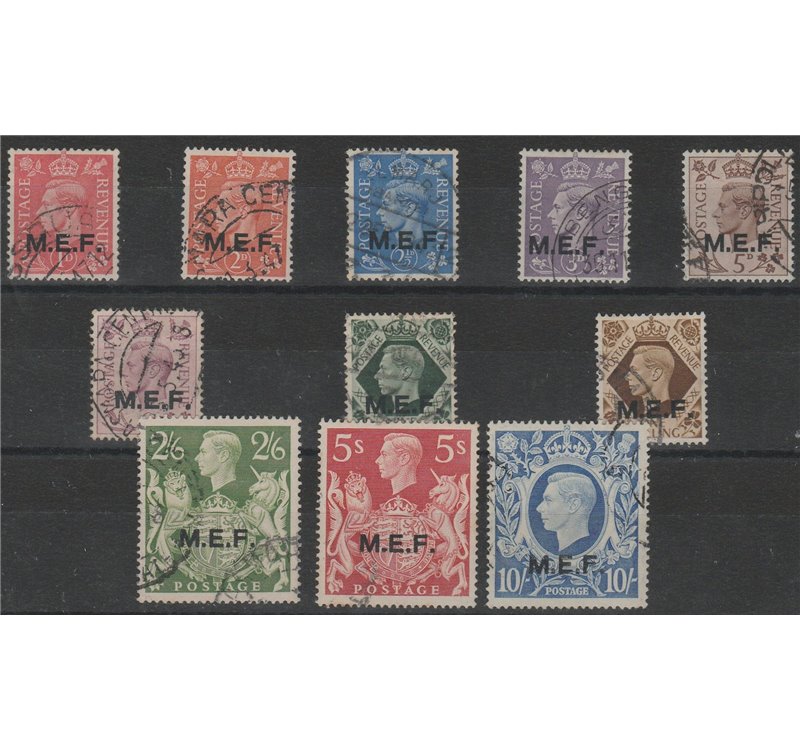 1943-1947 - Occupazioni Straniere delle Colonie M.E.F. la serie con sovrastampa "MEF" Cat. € 140 (U)