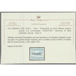 1944 - Occup. tedesca dell'Egeo F.llo con sovrast. in nero di Rodi "INSELPOST" perforato a zig zag Cat. € 325 (**)
