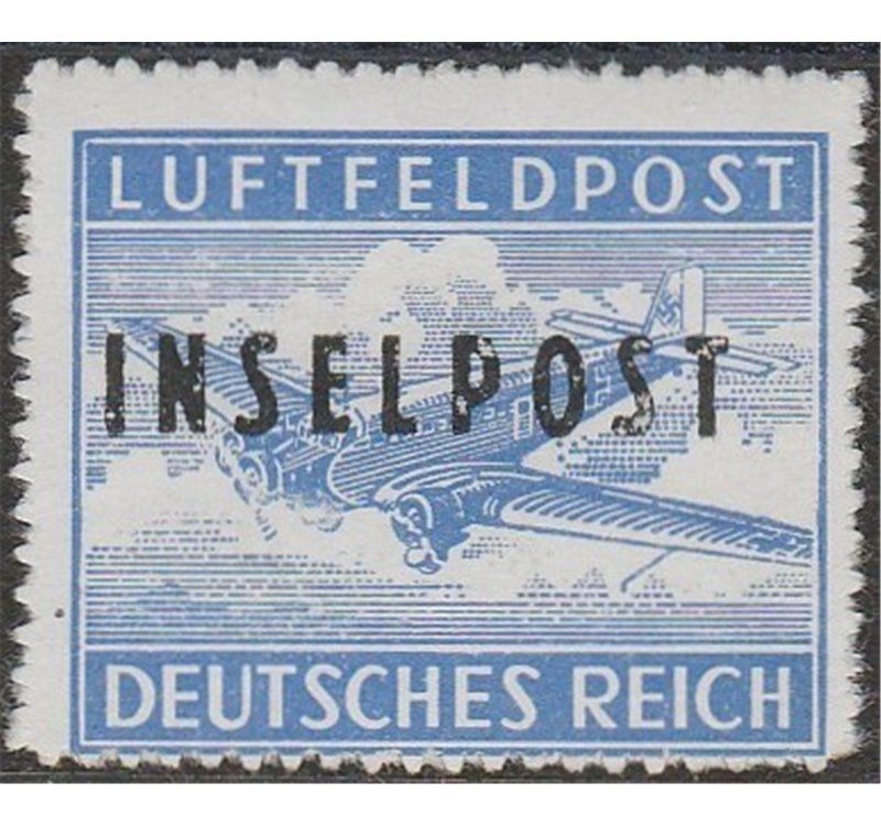 1944 -Occupazione tedesca dell'Egeo  F.llo con sovr. in nero di Rodi "INSELPOST" perforato a zig zag Cat. € 325 (**)